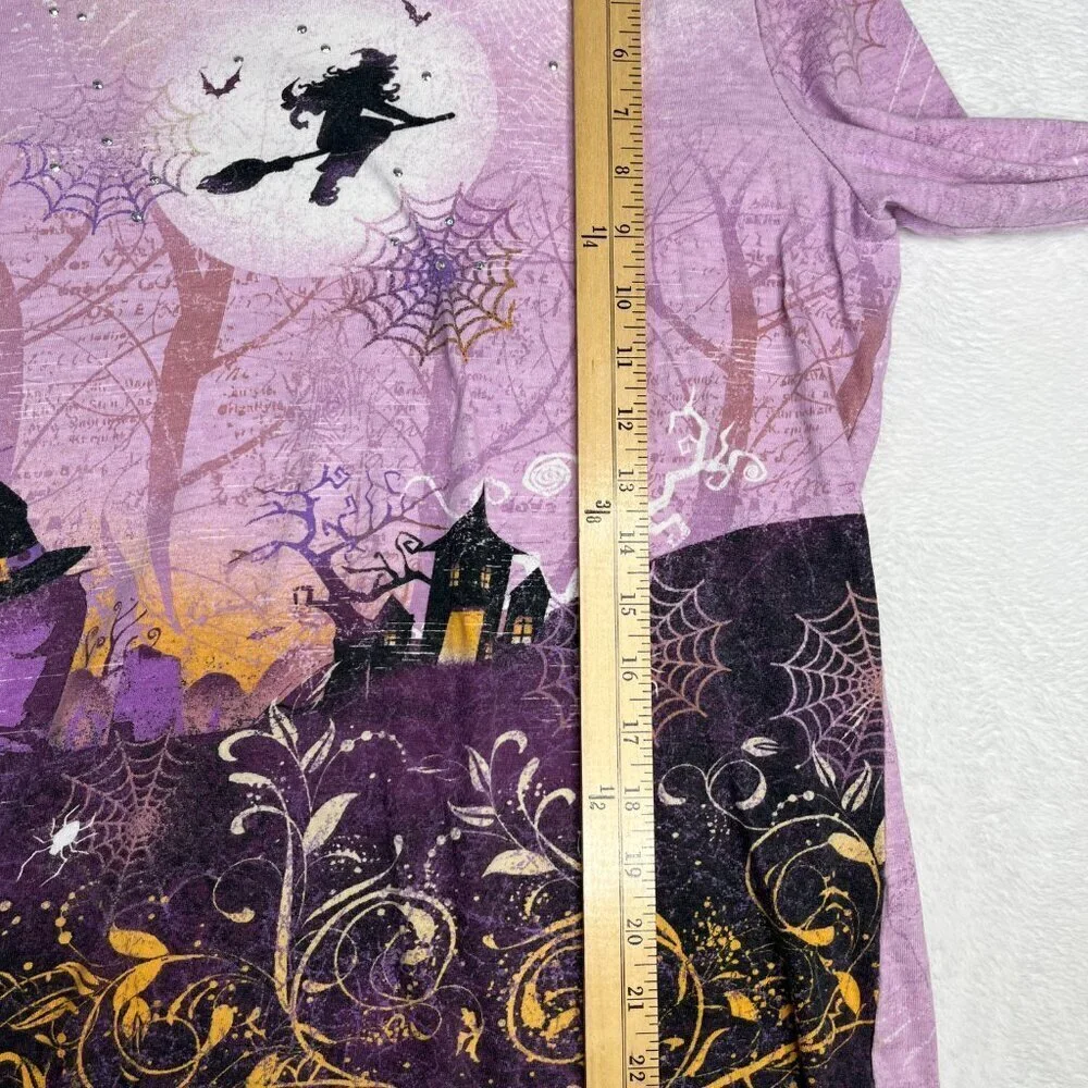 i.b. diffusion y2k Purple Witch 3/4 Sleeve Shirt Halloween Whimsygoth sz XL